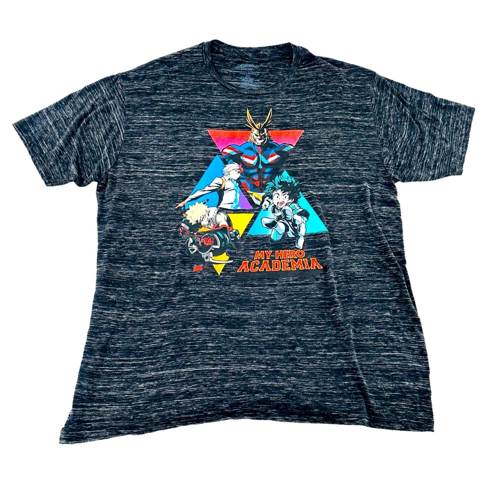 Mens Funimation My Hero Academia Graphic T-Shirt Dark Grey Size 2XL